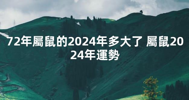 72年屬鼠的2024年多大了 屬鼠2024年運勢